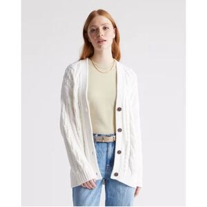 Quince 100% Organic Cotton Oversized Cable Cardigan
